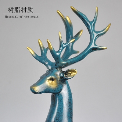 欧式蓝色麋鹿 客厅中的艺术点缀