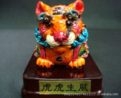 彩绘树脂动物虎十二生肖套装 家居装饰与风水文化的完美融合