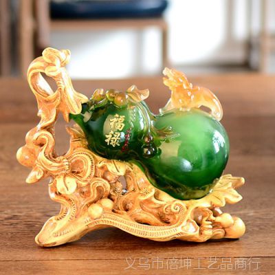 翠玉葫芦中式摆件 招财辟邪与家居美学的完美融合